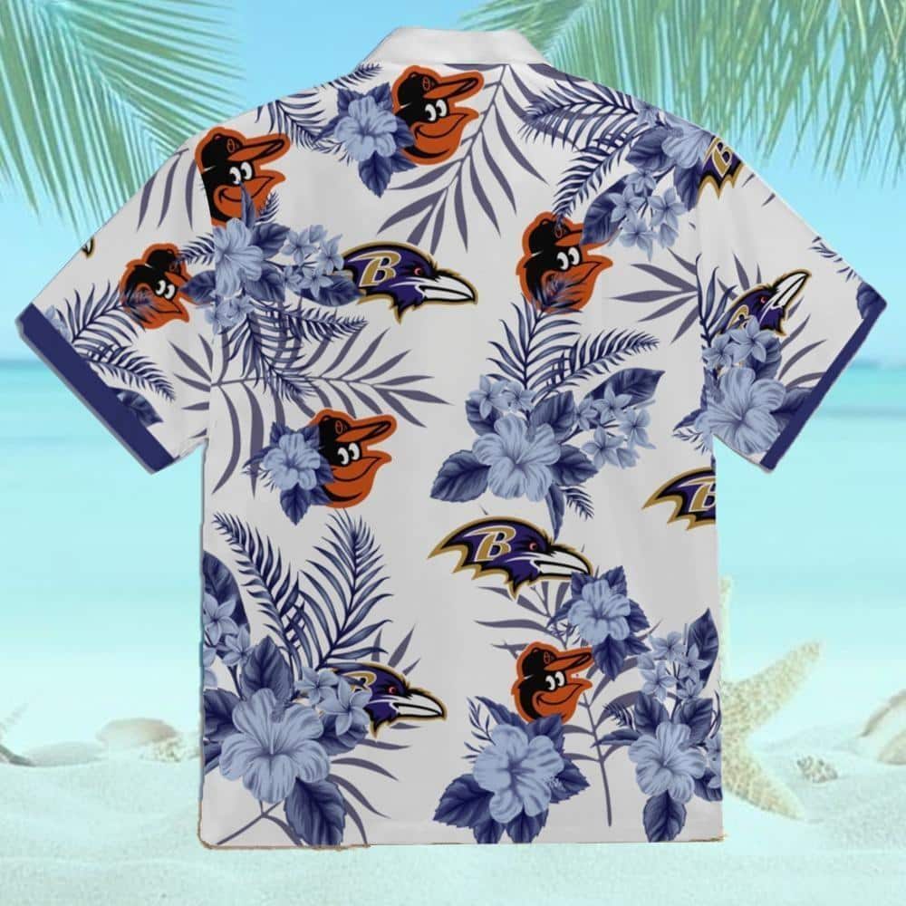 NFL Baltimore Ravens Hawaiian Shirt Flora And Team Logo Gift For Boyfriend NFL Baltimore Ravens Hawaiian Shirt Flora And Team Logo Gift For Boyfriend