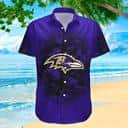 Stylish NFL Baltimore Ravens Hawaiian Shirt Dark Blue Best Family Gift