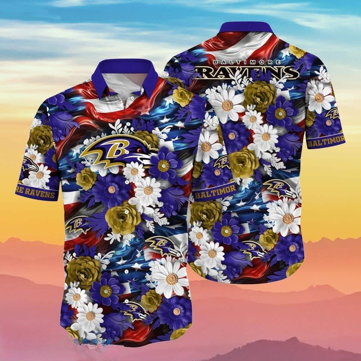 NFL Baltimore Ravens Hawaiian Shirt Colorful Blossom Best Family Gift