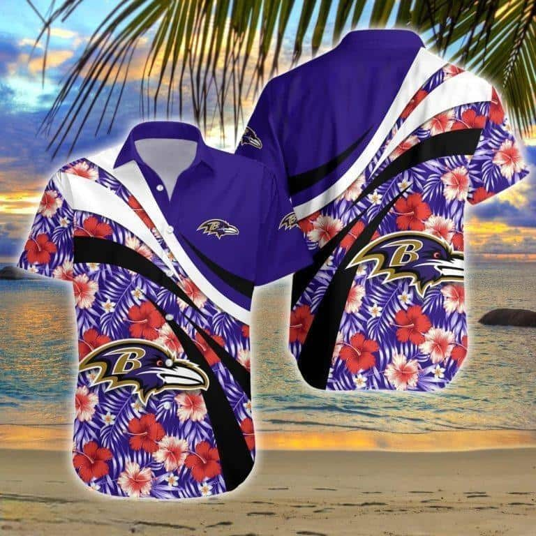 NFL Baltimore Ravens Hawaiian Shirt Colorful Floral Aloha Best Family Gift