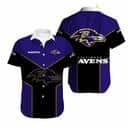 NFL Baltimore Ravens Hawaiian Shirt Purple And Black Gift For Cool Dad NFL Baltimore Ravens Hawaiian Shirt Purple And Black Gift For Cool Dad