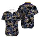 Black Aloha NFL Baltimore Ravens Hawaiian Shirt Palm Leaves Gift For Friends