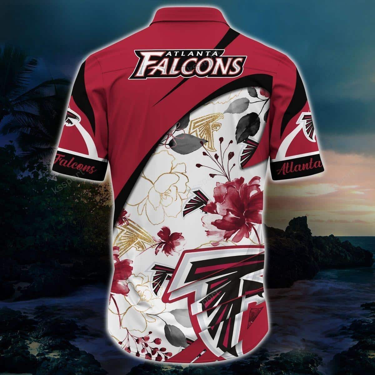 NFL Atlanta Falcons Hawaiian Shirt Tropical Blossom Nature Lovers Gift NFL Atlanta Falcons Hawaiian Shirt Tropical Blossom Nature Lovers Gift
