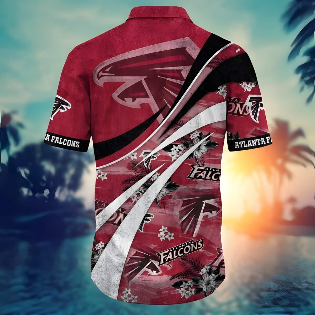 NFL Atlanta Falcons Hawaiian Shirt Tropical Scenery Nature Lovers Gift NFL Atlanta Falcons Hawaiian Shirt Tropical Scenery Nature Lovers Gift