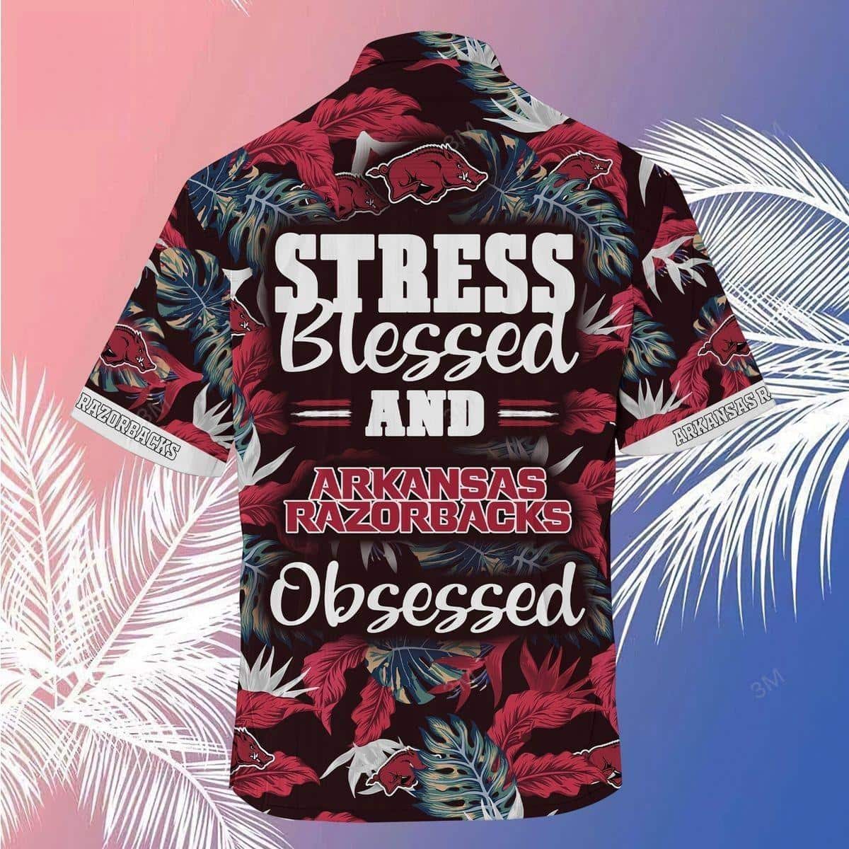 NCAA Arkansas Razorbacks Hawaiian Shirt Stress Blessed Obsessed Trendy Gift For Cool Dad NCAA Arkansas Razorbacks Hawaiian Shirt Stress Blessed Obsessed Trendy Gift For Cool Dad