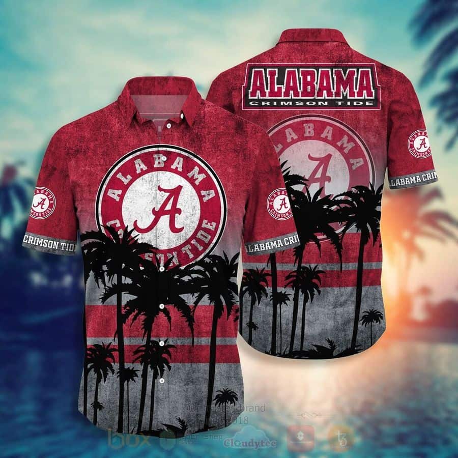NCAA Alabama Crimson Tide Hawaiian Shirt Vintage Aloha Sunset Gift For Loyal Fans NCAA Alabama Crimson Tide Hawaiian Shirt Vintage Aloha Sunset Gift For Loyal Fans