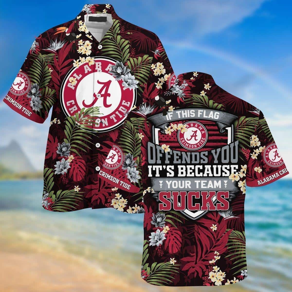 NCAA Alabama Crimson Tide Hawaiian Shirt If This Flag Offends You Gift For Cool Dad