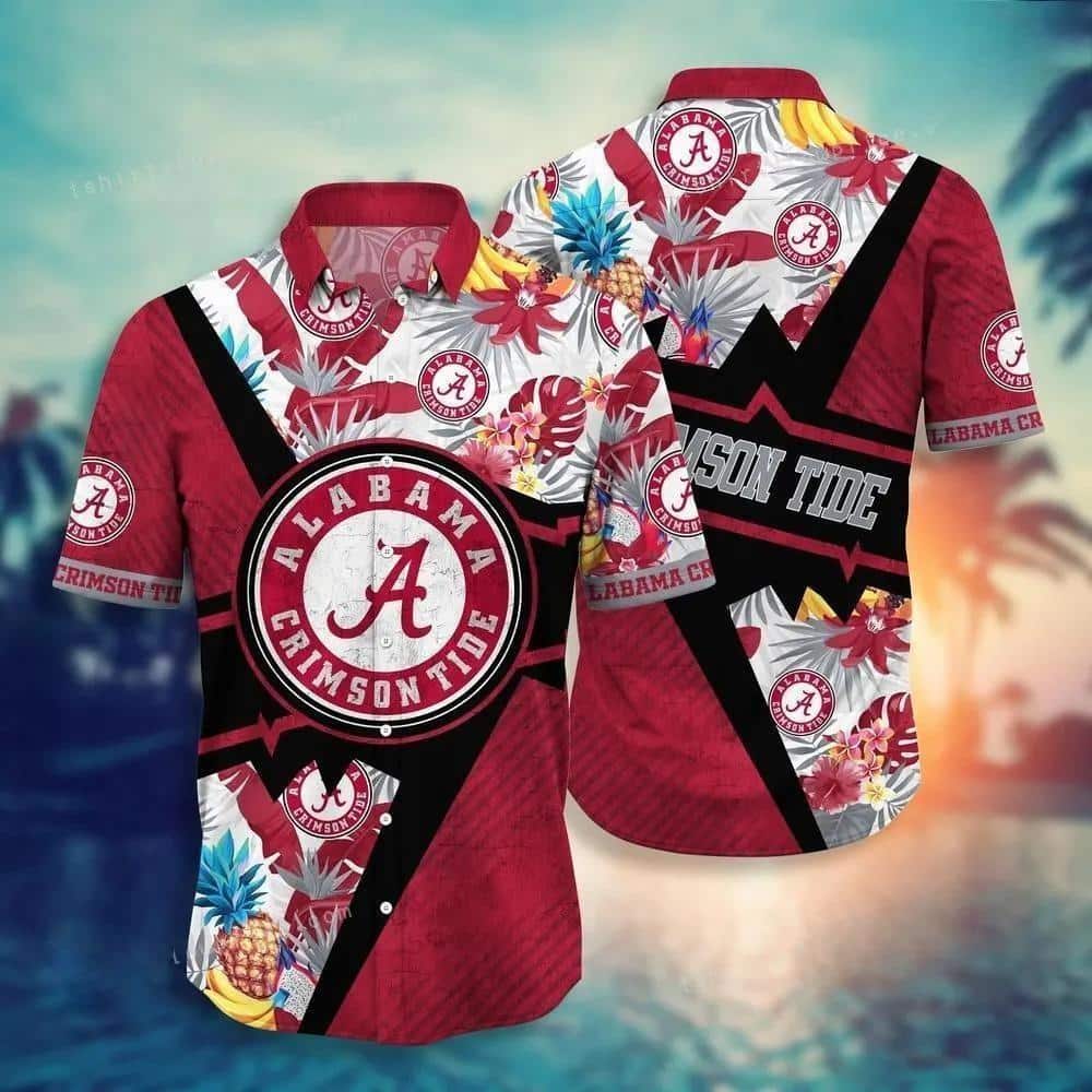 NCAA Alabama Crimson Tide Hawaiian Shirt Red Aloha Tropical Concept Best Gift For Friends