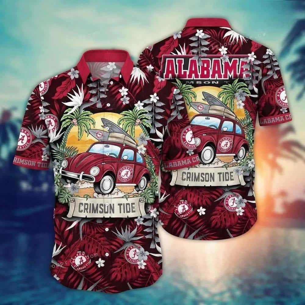 NCAA Alabama Crimson Tide Hawaiian Shirt Aloha Rainforest Gift For Football Fans NCAA Alabama Crimson Tide Hawaiian Shirt Aloha Rainforest Gift For Football Fans