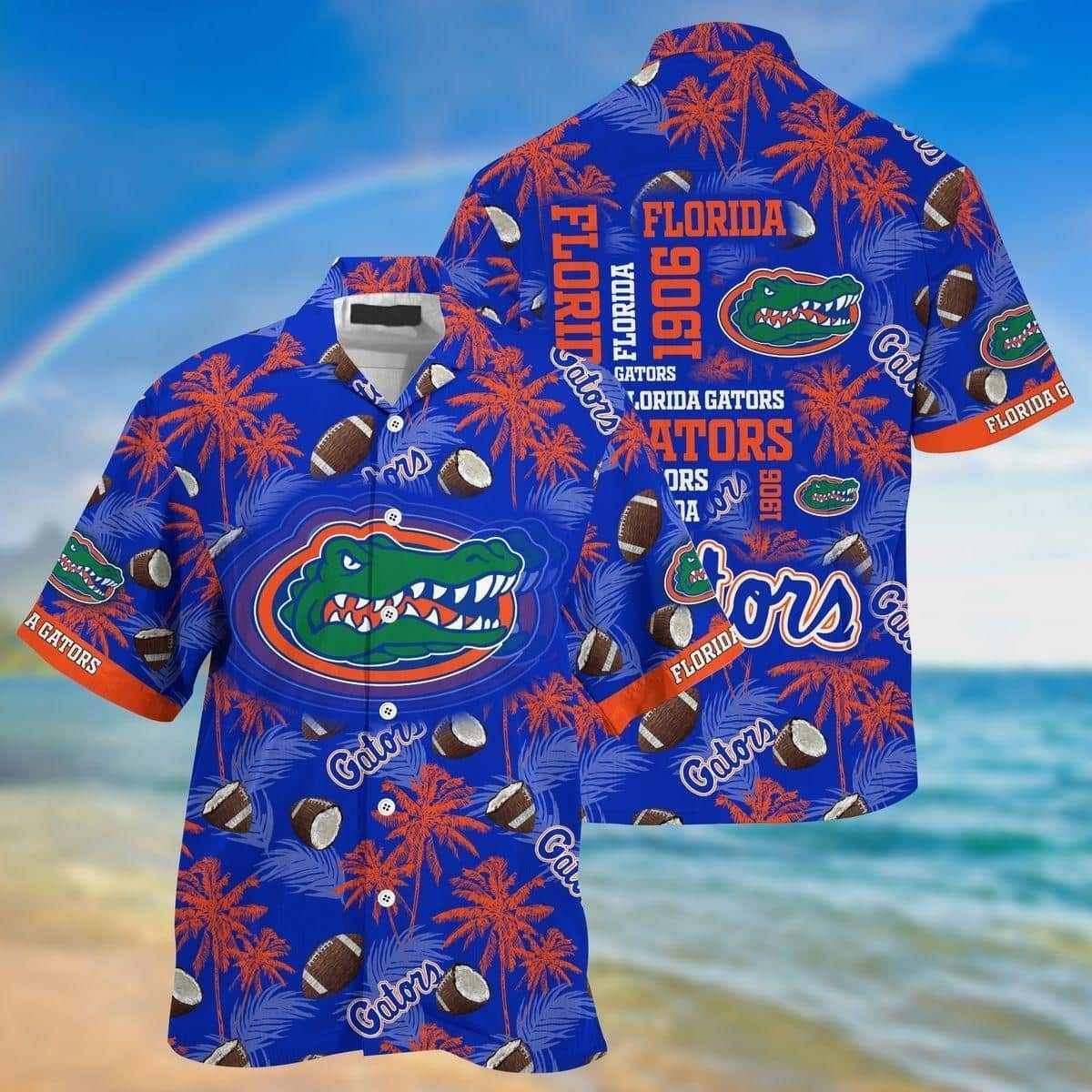 NCAA Florida Gators Hawaiian Shirt Colorful Tropical Plants Gift For Beach Lovers