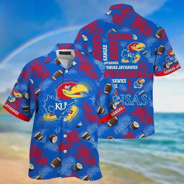 Trendy NCAA Kansas Jayhawks Hawaiian Shirt Aloha Forest Gift For Beach Lovers