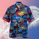 NCAA Kansas Jayhawks Hawaiian Shirt Colorful Flora And Fauna Gift For Beach Lovers NCAA Kansas Jayhawks Hawaiian Shirt Colorful Flora And Fauna Gift For Beach Lovers