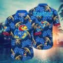 NCAA Kansas Jayhawks Hawaiian Shirt Tropical Leaves Gift Ideas For Summer NCAA Kansas Jayhawks Hawaiian Shirt Tropical Leaves Gift Ideas For Summer