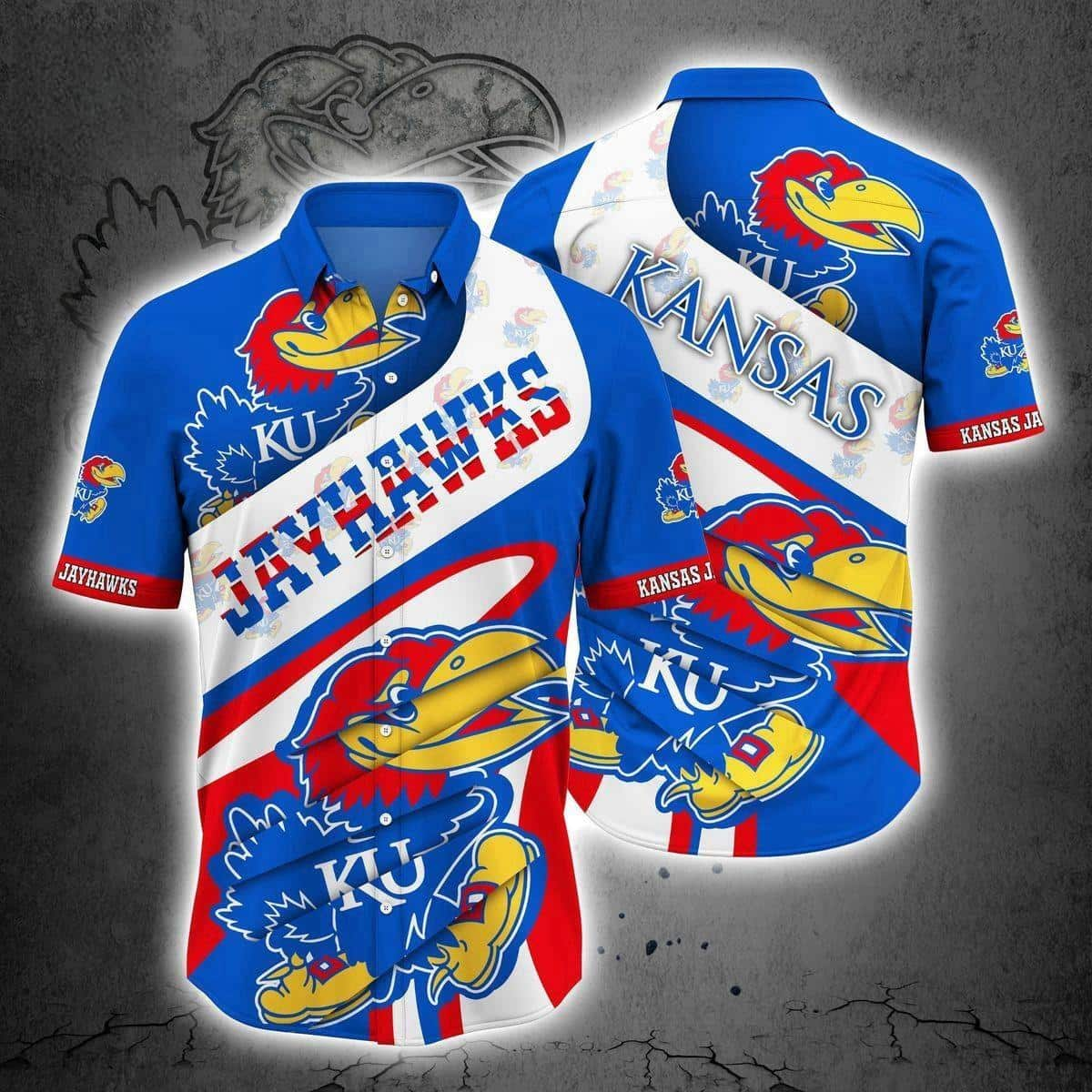 NCAA Kansas Jayhawks Hawaiian Shirt Colorful Team Logo Gift For Basketball Lovers