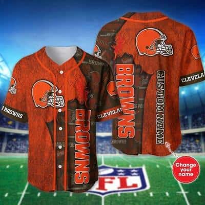 Personalized Cleveland Browns Baseball Jersey Custom Name Gift For NFL Fans