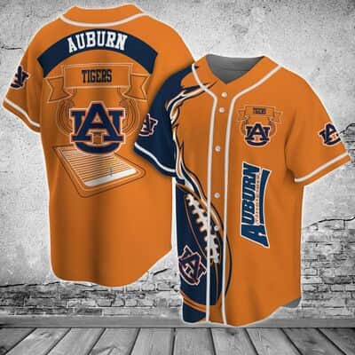 Orange NCAA Auburn Tigers Baseball Jersey Flaming Ball Gift For Grandfather Orange NCAA Auburn Tigers Baseball Jersey Flaming Ball Gift For Grandfather