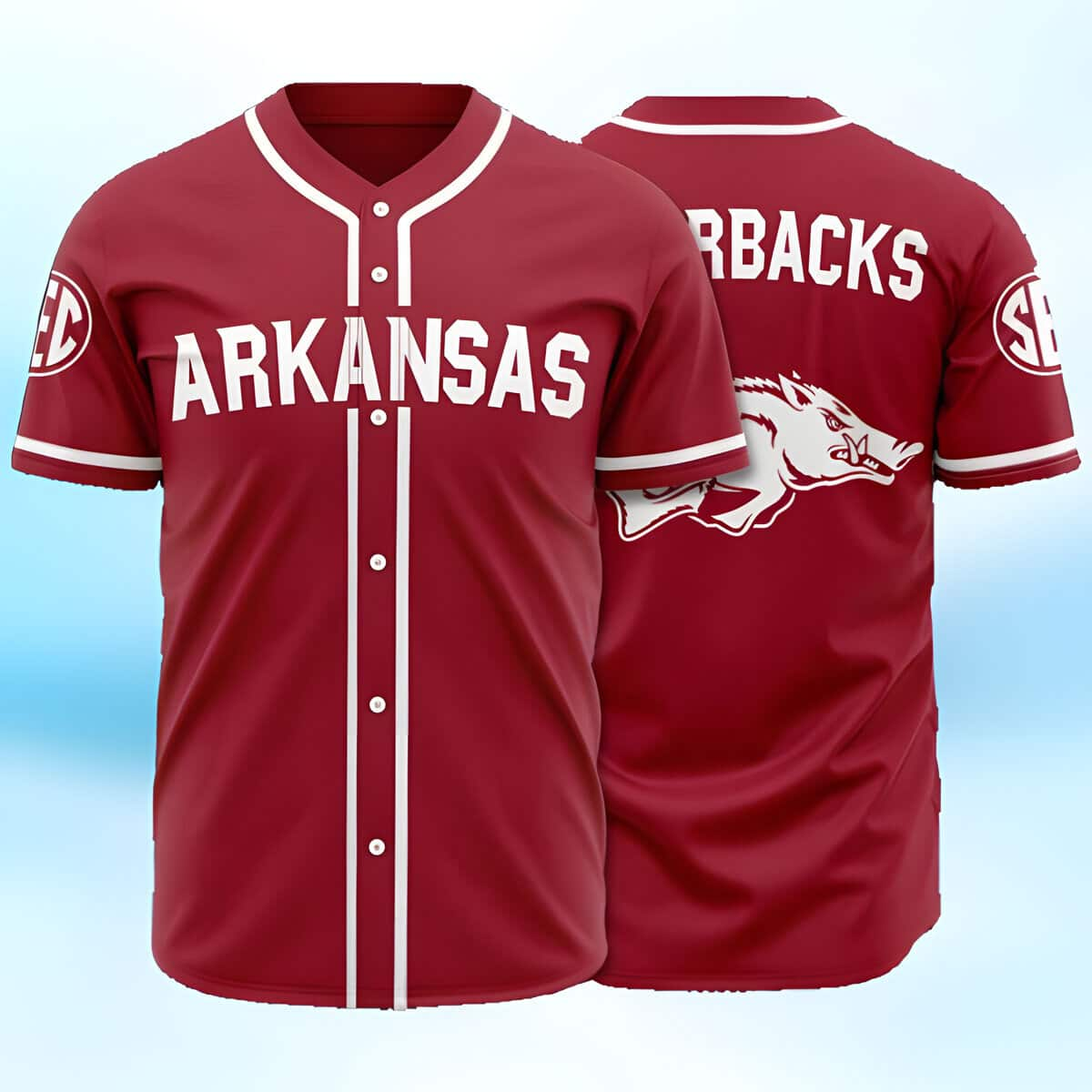 Red NCAA Arkansas Razorbacks Baseball Jersey Best Gift For Football Fans