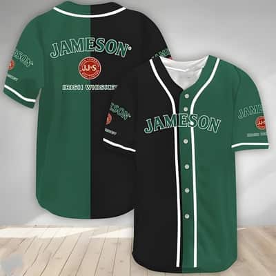 Black And Green Split Jameson Baseball Jersey Gift For Whiskey Lovers Black And Green Split Jameson Baseball Jersey Gift For Whiskey Lovers