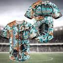 Cool NFL Miami Dolphins Baseball Jersey Flower Skeleton Gift For Friendship
