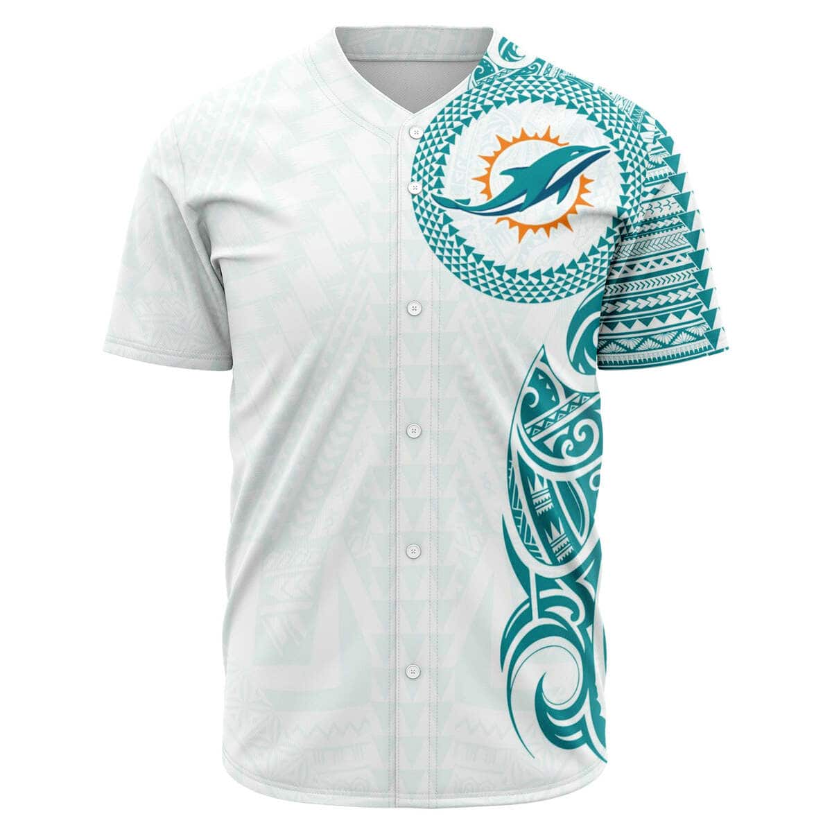 Polynesian NFL Miami Dolphins Baseball Jersey Gift For Boyfriend Polynesian NFL Miami Dolphins Baseball Jersey Gift For Boyfriend