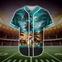 Vintage NFL Miami Dolphins Baseball Jersey Palm Tree Summer Gift