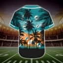 Vintage NFL Miami Dolphins Baseball Jersey Palm Tree Summer Gift