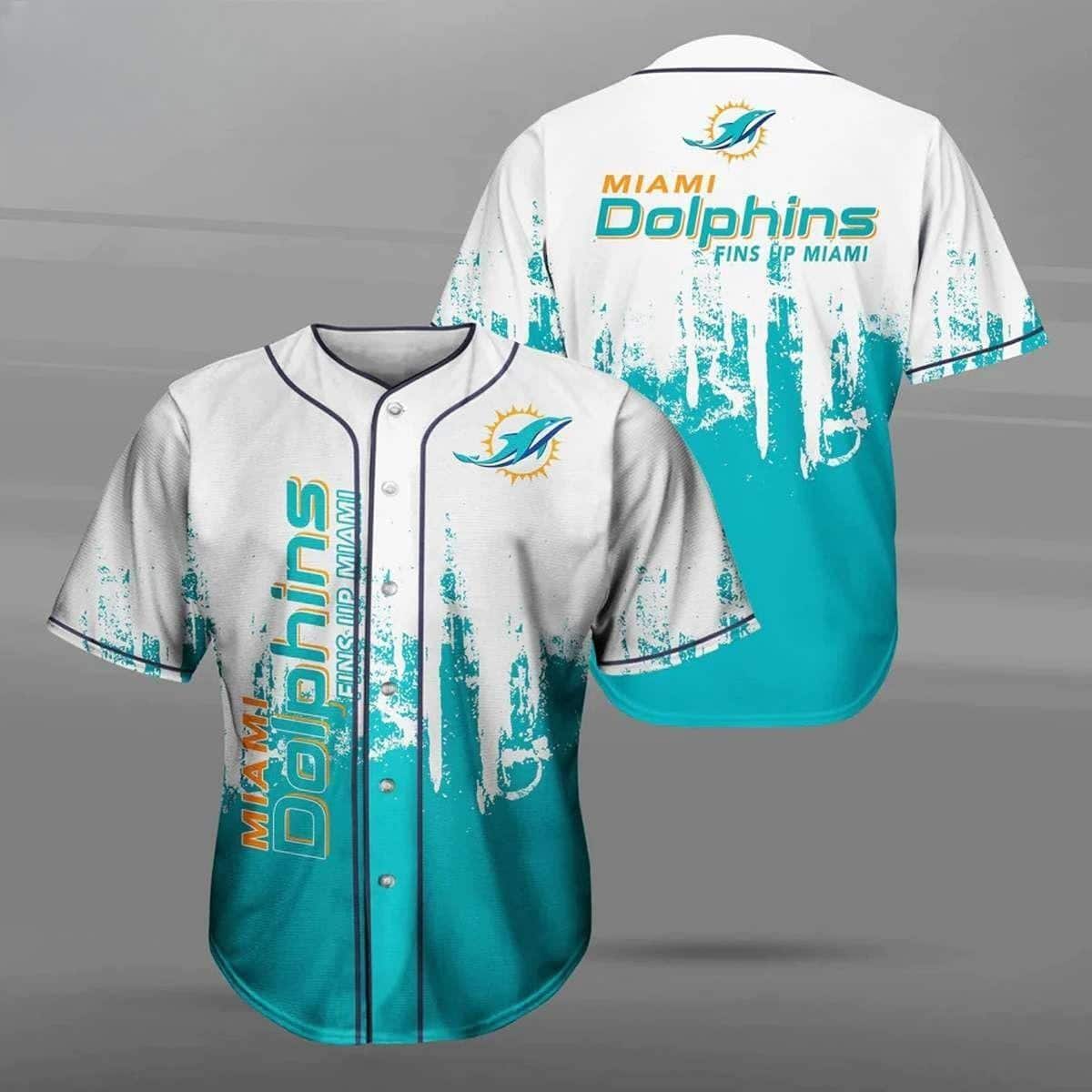 Awesome NFL Miami Dolphins Baseball Jersey Fins Up Miami Gift For Football Players Awesome NFL Miami Dolphins Baseball Jersey Fins Up Miami Gift For Football Players