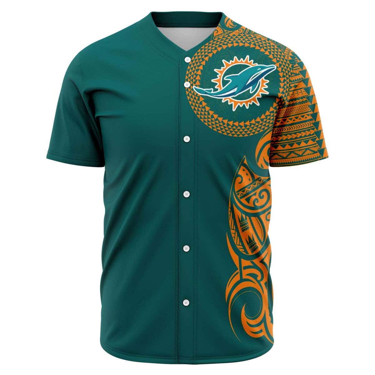 Polynesian NFL Miami Dolphins Baseball Jersey Gift For Football Lovers Polynesian NFL Miami Dolphins Baseball Jersey Gift For Football Lovers