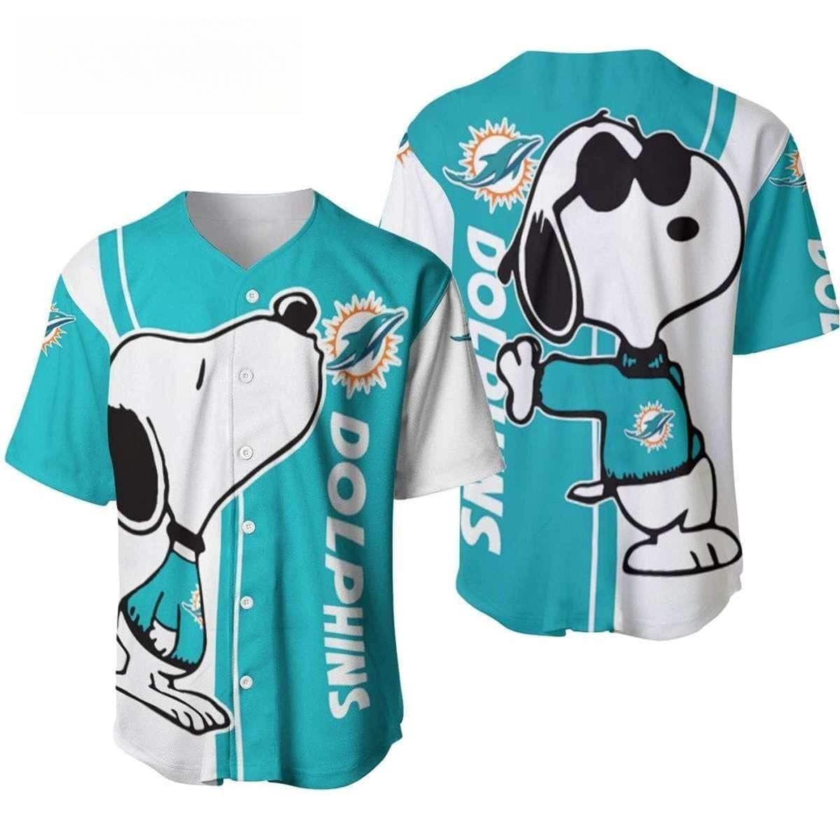 Awesome NFL Miami Dolphins Baseball Jersey Cool Snoopy Funny Gift For Sporty Husband Awesome NFL Miami Dolphins Baseball Jersey Cool Snoopy Funny Gift For Sporty Husband