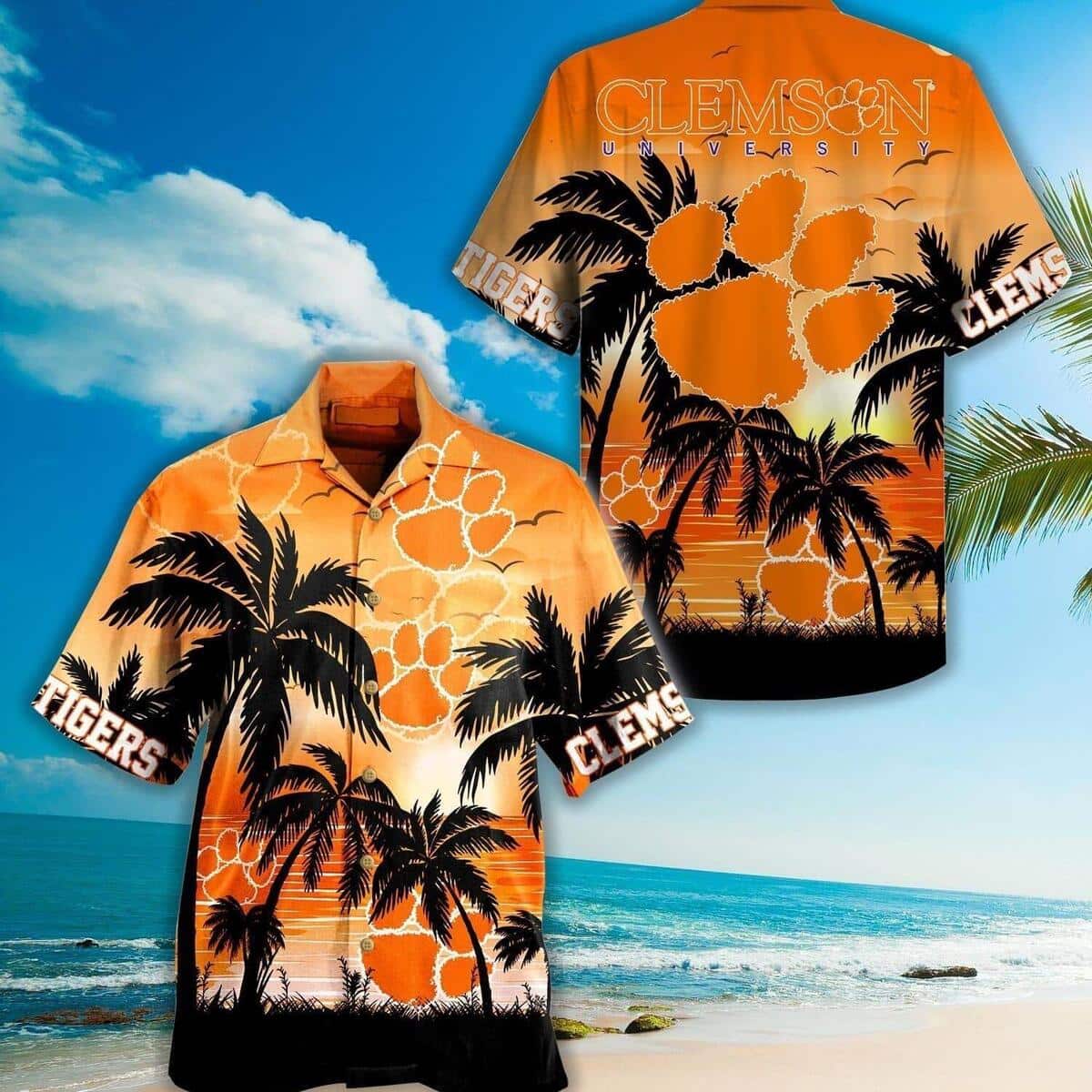 Vintage NCAA Clemson Tigers Hawaiian Shirt Aloha Sunset Scenery Gift Ideas For Summer Vintage NCAA Clemson Tigers Hawaiian Shirt Aloha Sunset Scenery Gift Ideas For Summer