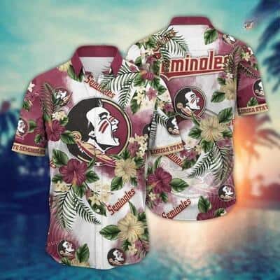 NCAA Florida State Seminoles Hawaiian Shirt Tropical Plants Gift For New Dad