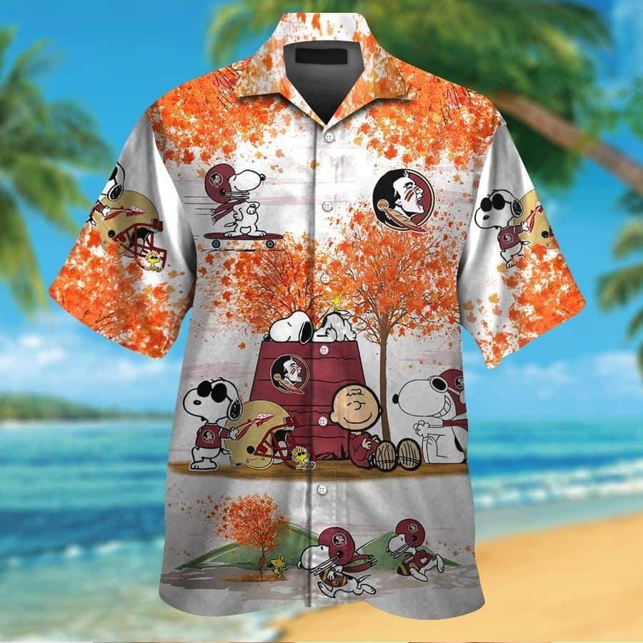 NCAA Florida State Seminoles Hawaiian Shirt Snoopy Cartoon Characters Gift For Cool Dad