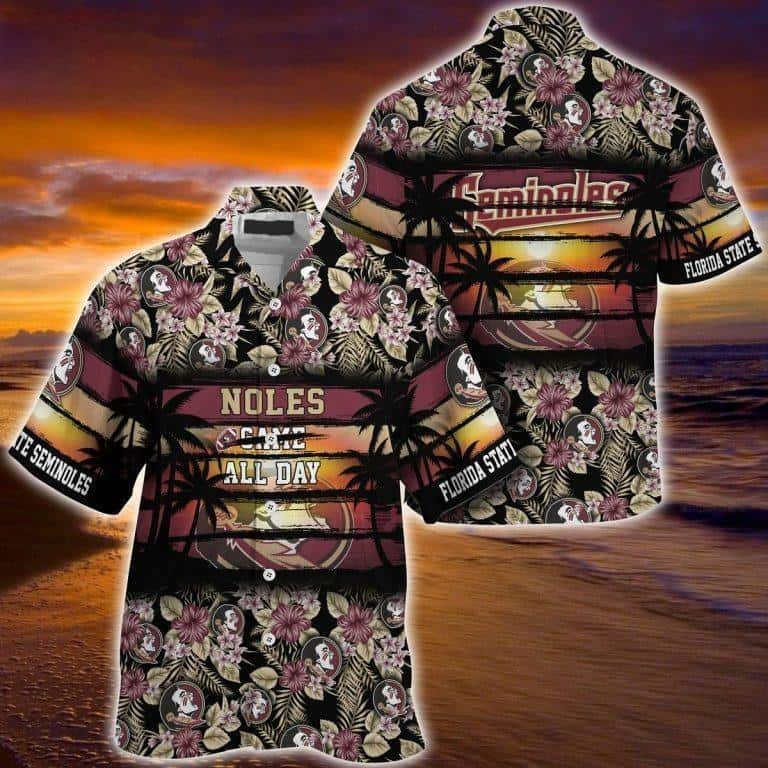 NCAA Florida State Seminoles Hawaiian Shirt Sunset Aloha Scenery Summer Gift