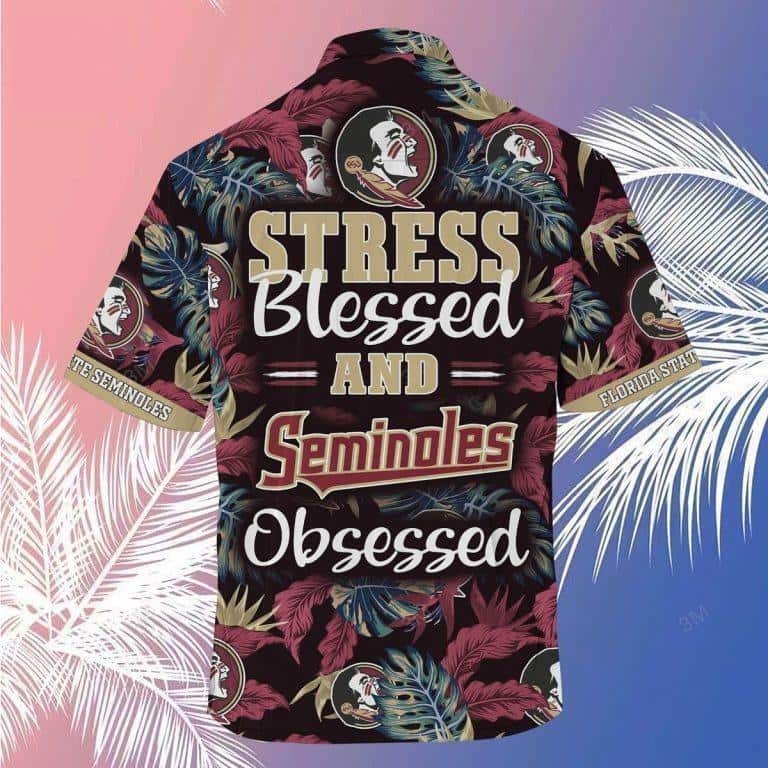 Cool NCAA Florida State Seminoles Hawaiian Shirt Stress Blessed Obsessed Gift For Family Cool NCAA Florida State Seminoles Hawaiian Shirt Stress Blessed Obsessed Gift For Family