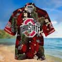 NCAA Ohio State Buckeyes Hawaiian Shirt Colorful Tropical Forest Gift For Boyfriend NCAA Ohio State Buckeyes Hawaiian Shirt Colorful Tropical Forest Gift For Boyfriend