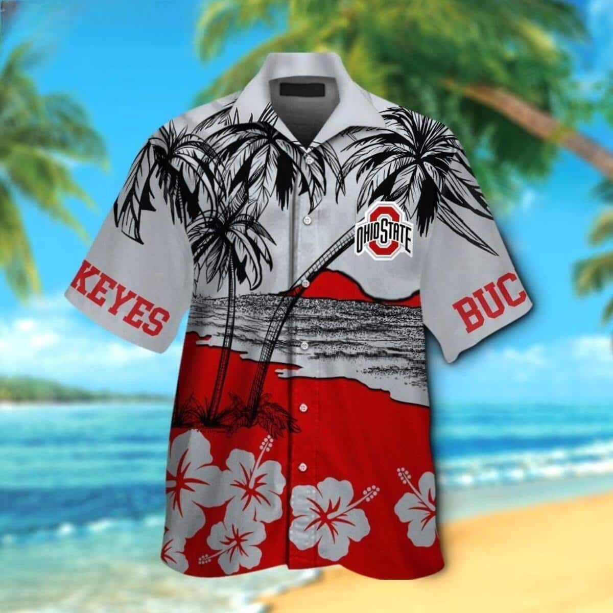 Vintage ANCAA Ohio State Buckeyes Hawaiian Shirt Aloha Landscape Gift Ideas For Summer