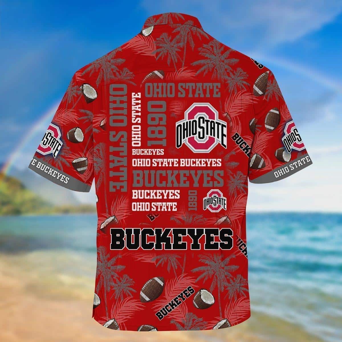 Red Aloha NCAA Ohio State Buckeyes Hawaiian Shirt Tropical Flora Gift For Grandfather Red Aloha NCAA Ohio State Buckeyes Hawaiian Shirt Tropical Flora Gift For Grandfather