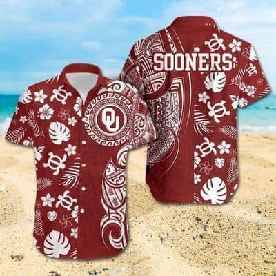 NCAA Oklahoma Sooners Hawaiian Shirt Aloha Flora And Fauna Gift For Dad From Daughter