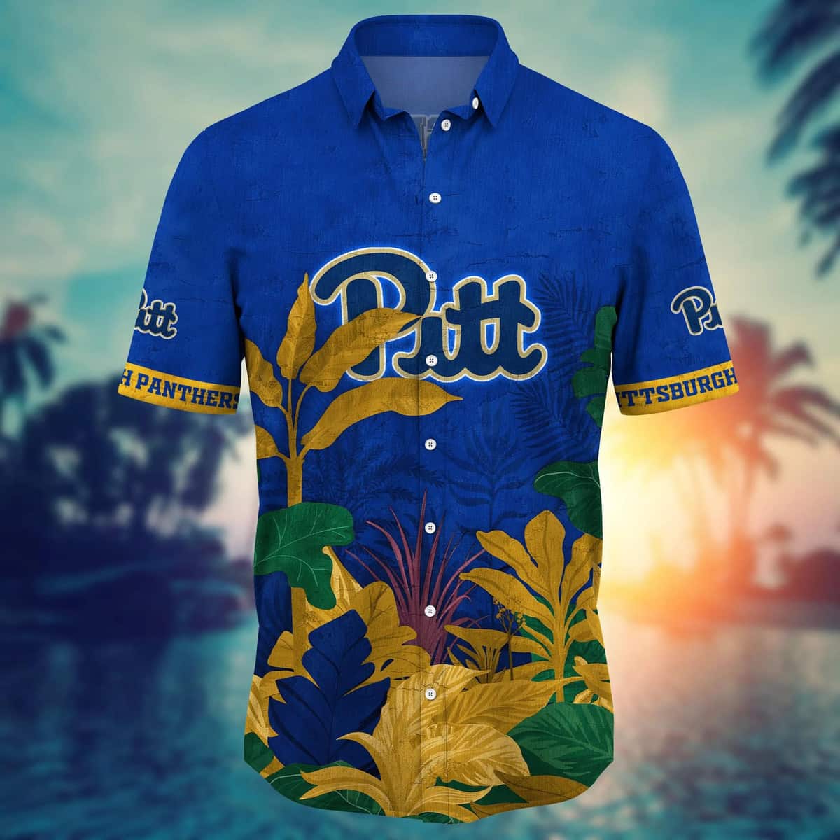NCAA Pitt Panthers Hawaiian Shirt Aloha Tropical Forest Gift For Friends NCAA Pitt Panthers Hawaiian Shirt Aloha Tropical Forest Gift For Friends