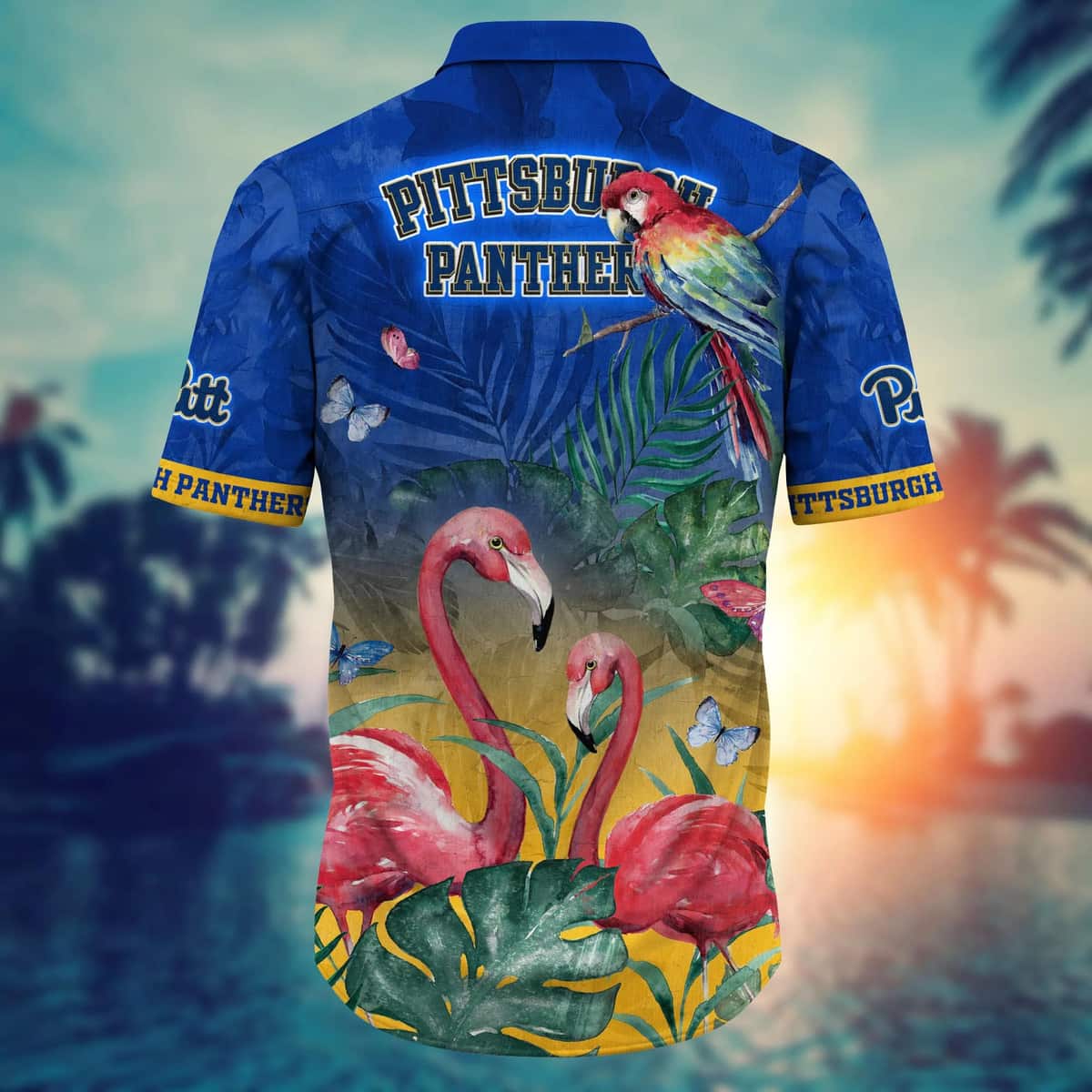 NCAA Pitt Panthers Hawaiian Shirt Flamingo Aloha Gift Ideas For Summer NCAA Pitt Panthers Hawaiian Shirt Flamingo Aloha Gift Ideas For Summer