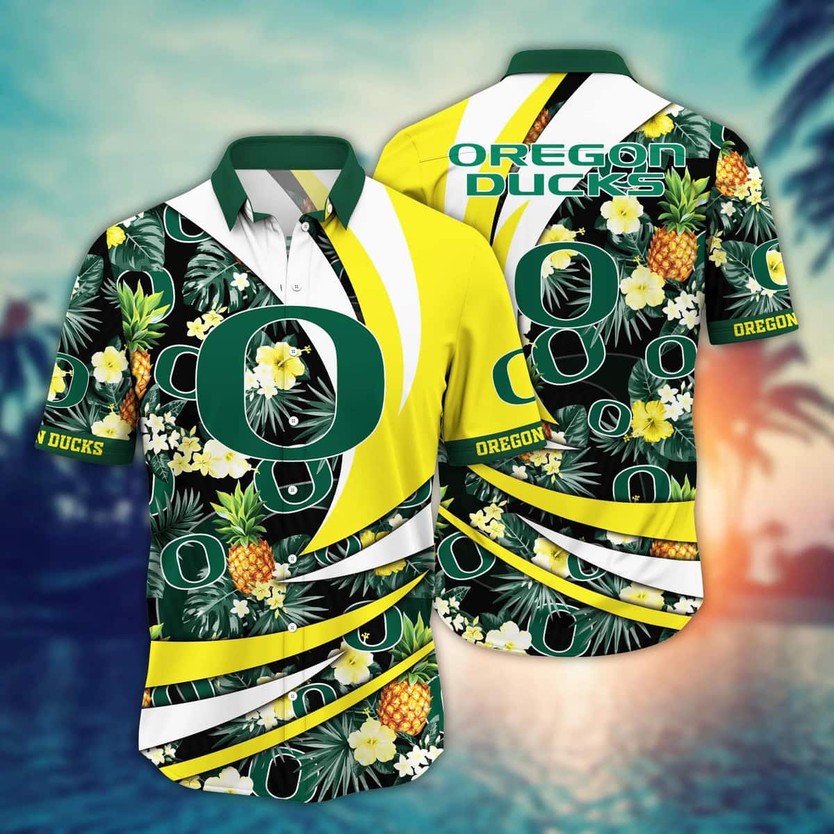 NCAA Oregon Ducks Hawaiian Shirt Summer Flora Best Gift For New Dad NCAA Oregon Ducks Hawaiian Shirt Summer Flora Best Gift For New Dad