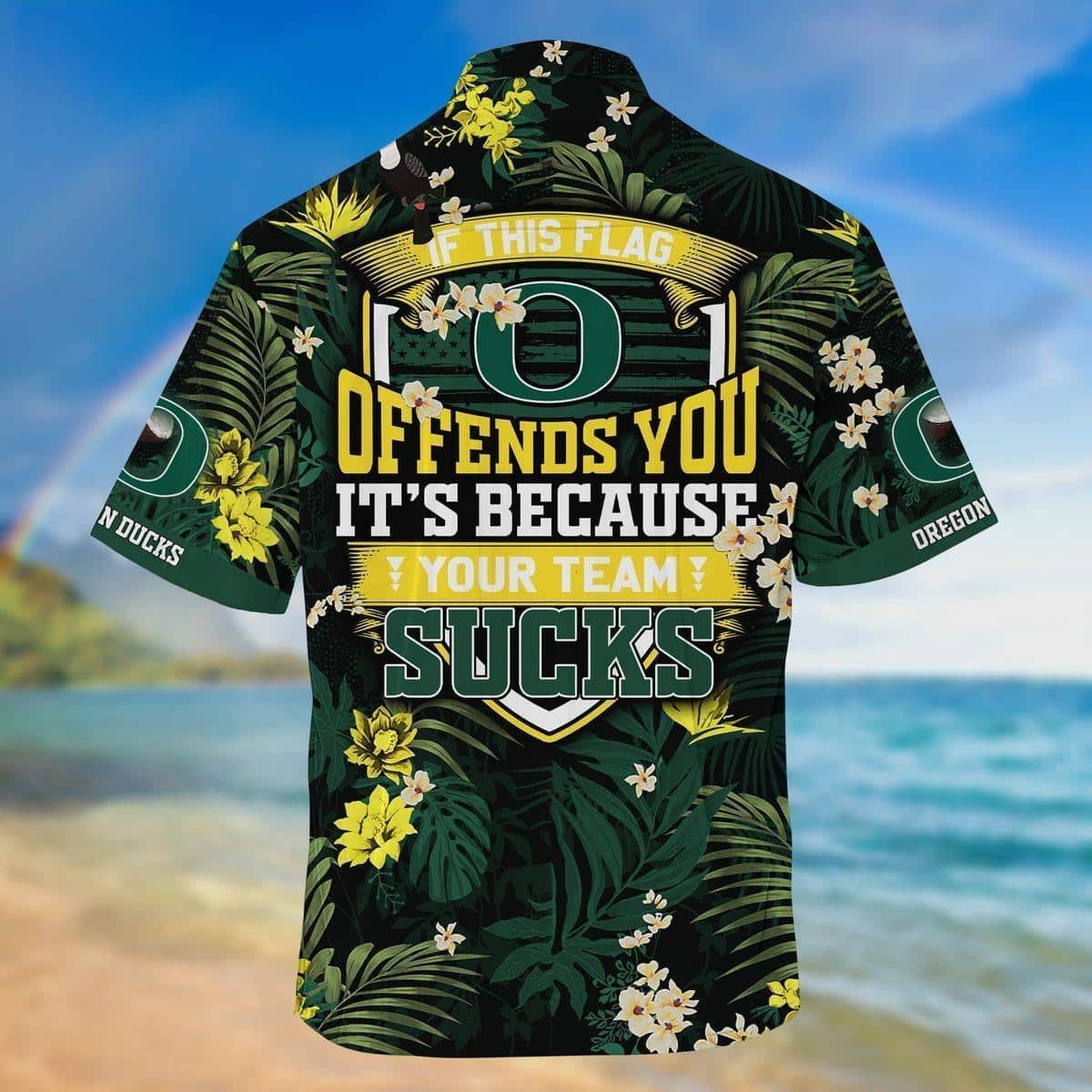 NCAA Oregon Ducks Hawaiian Shirt If This Flag Offends You Gift For Great Dad NCAA Oregon Ducks Hawaiian Shirt If This Flag Offends You Gift For Great Dad