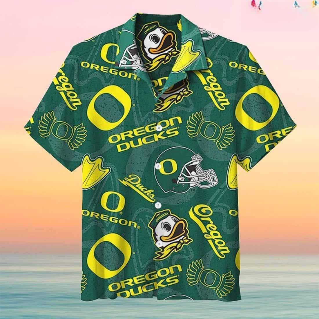 NCAA Oregon Ducks Hawaiian Shirt Game Logo Gift For New Grandpa