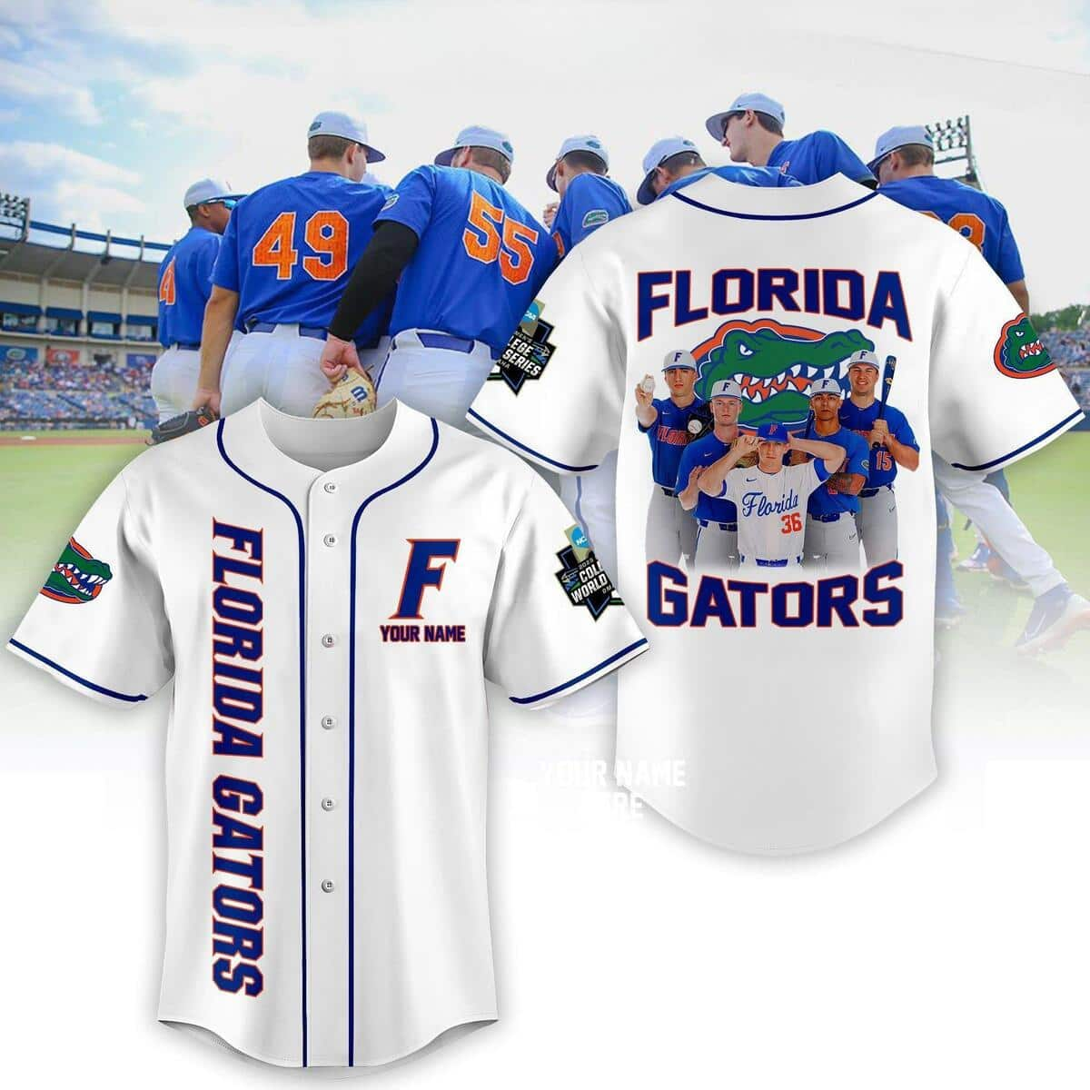 Personalized NCAA Florida Gators Baseball Jersey Custom Name Gift For Football Players