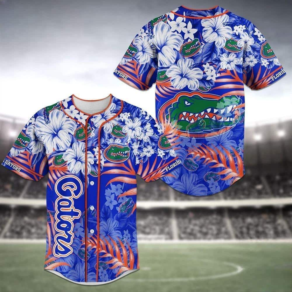 Aloha NCAA Florida Gators Baseball Jersey Hibiscus Flowers Gift For Sporty Husband