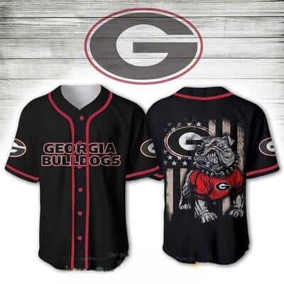 NCAA Georgia Bulldogs Baseball Jersey US Flag Gift For Stepdad