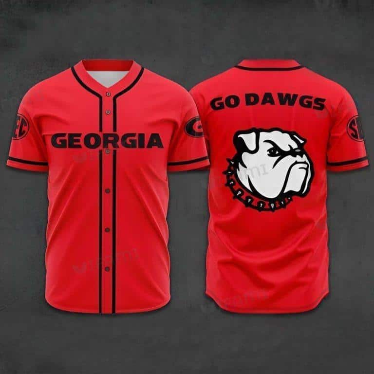 Red NCAA Georgia Bulldogs Baseball Jersey Gift For Sports Lovers
