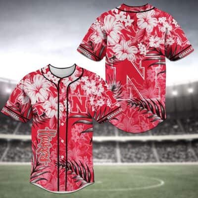 Trending NCAA Nebraska Cornhuskers Baseball Jersey Hibiscus Flowers Gift For Baseball Lovers