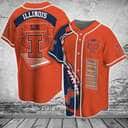 Orange NCAA Illinois Fighting Illini Baseball Jersey Flaming Ball Gift For Dad From Son Orange NCAA Illinois Fighting Illini Baseball Jersey Flaming Ball Gift For Dad From Son
