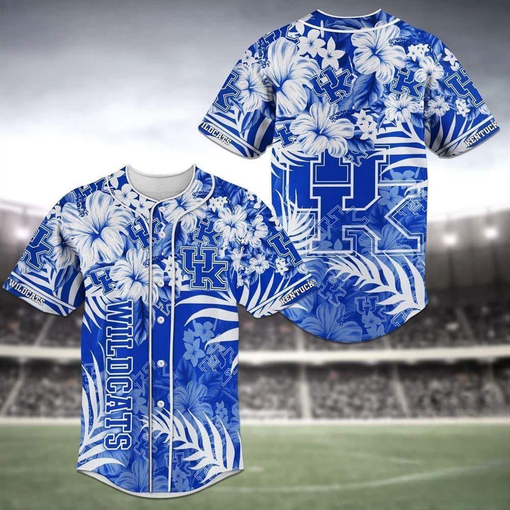 Aloha NCAA Kentucky Wildcats Baseball Jersey Tropical Flowers Gift For Sports Lovers Aloha NCAA Kentucky Wildcats Baseball Jersey Tropical Flowers Gift For Sports Lovers